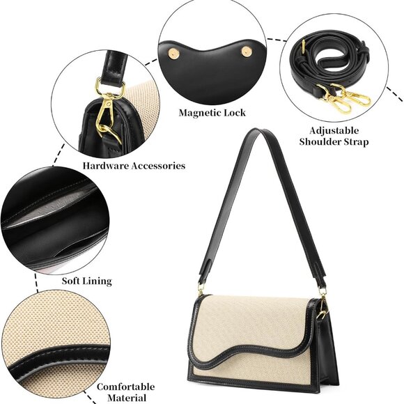 Vegan Leather Crossbody Bag for Women with Dual Styles and Large Capacity - Picture 3 of 6